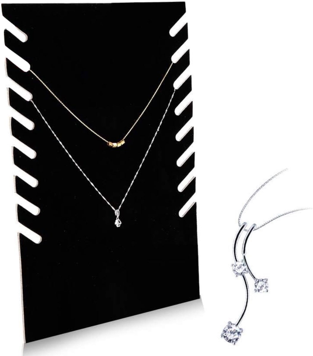 Allecto - Kettinghouder - Sieraden-display - Elegant ontwerp - Zwart fluwelen materiaal - Pendant houder - Geschikt voor sieradenopslag - Kleur zwa...