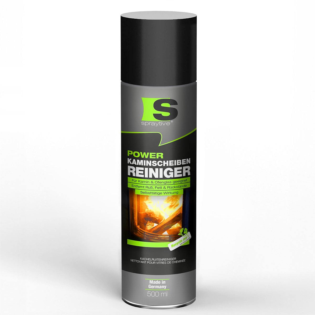 Spraytive 1x 500ml kachelruit reiniger schuimreiniger voor haardglas verwijdert roet vet en aanslag zonder schrobben streeploos schoon