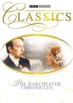 DVD hoes van The Barchester Chronicles met Alan Rickman en een vrouw met bloemen in haar haar, met de tekst 'Classics BBC 2 DVD'