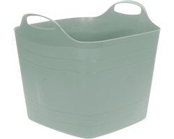 Excellent houseware flexibele kuip / emmer - groen - 25 l - kunststof - 40 x 35 cm - met handvatten