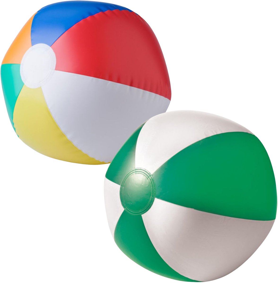 Impression Strandbal - opblaasbaar - zwembad speelgoed - gekleurd / groen set - D26 cm