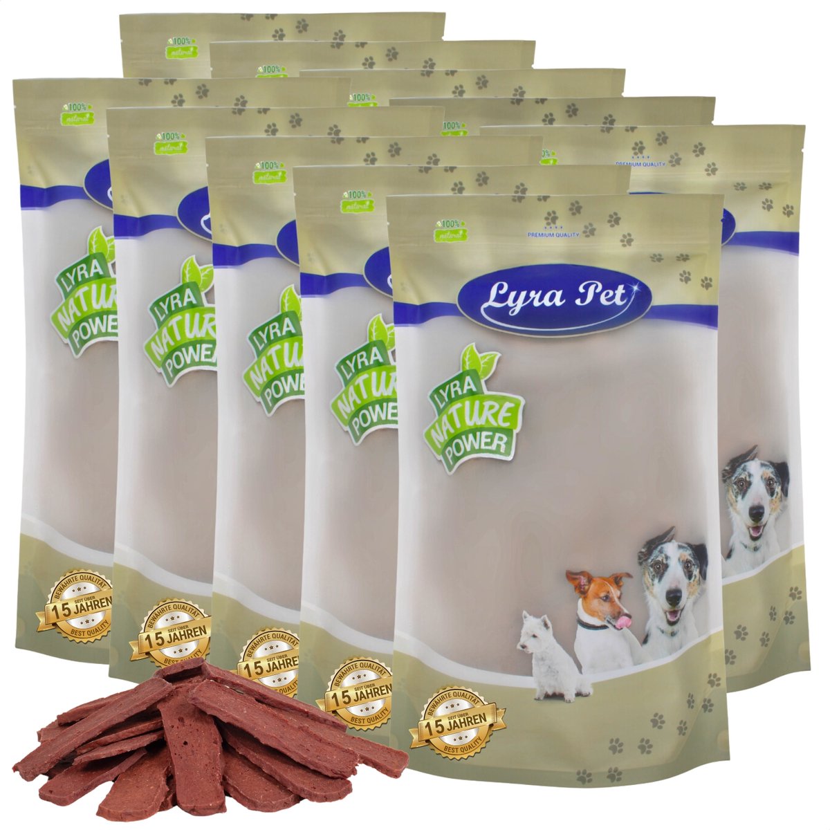 10 kg Lyra Pet® paardenvleesreepjes