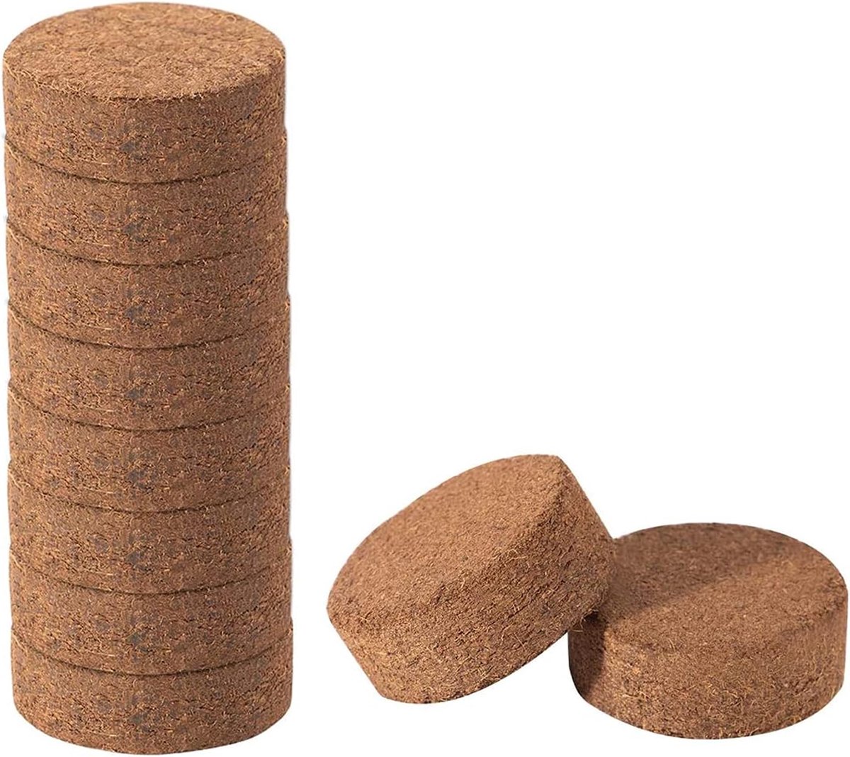 Kokosgrondschijven - Kweekmedia - Wortelgroei Bevorderen - Gecomprimeerd en Uitbreidbaar - 60 x 20 mm