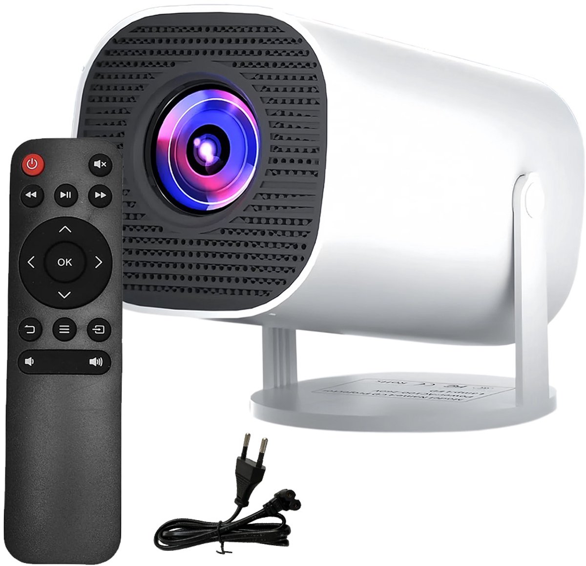 Mini Projector - Smart Beamer met 4K-ondersteuning - Voor iOS/Android/HDMI/TV-Stick/Laptop/PC - Bluetooth 5.4 & WIFI - Compacte Mini Beamer voor Thuisbioscoop - Kleine Projector - Wit