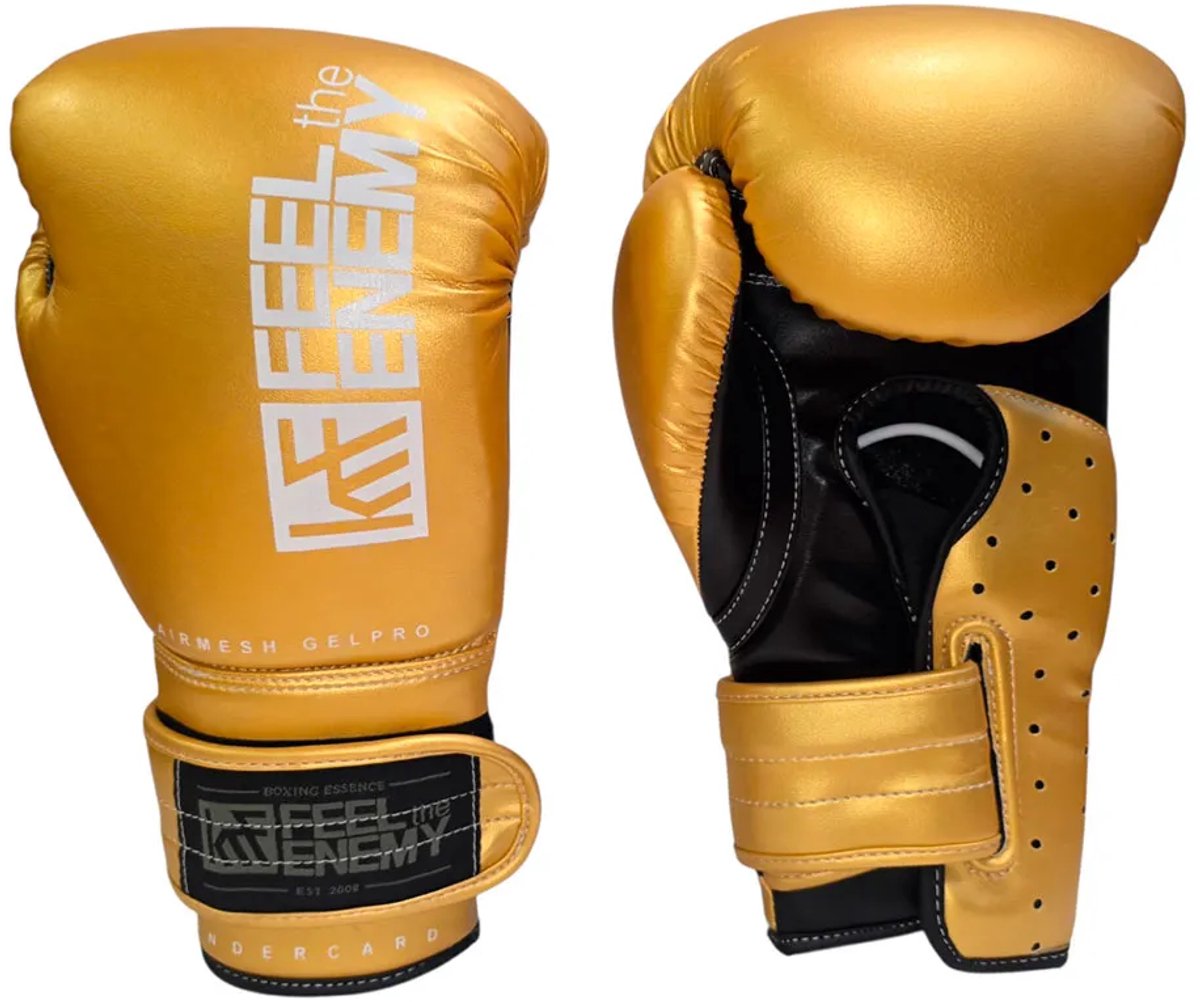 Krf Feel The Enemy Undercard Arimesh Gelpro Bokshandschoenen Goud 10oz