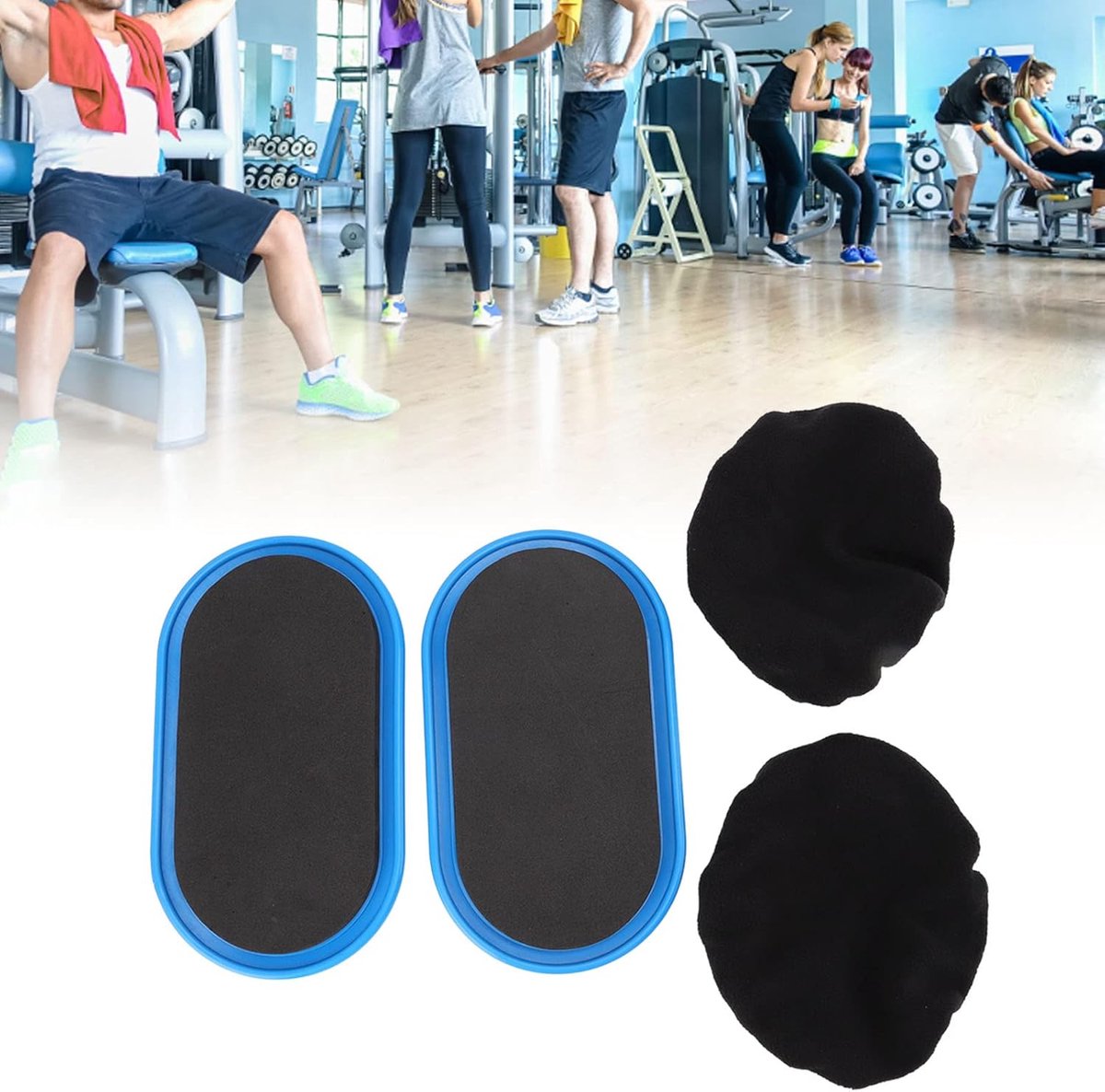 Kern sliders - Oefen schijven - Core training - Groot contact oppervlak - 25 x 15.7 x 5.6 cm - Blauw
