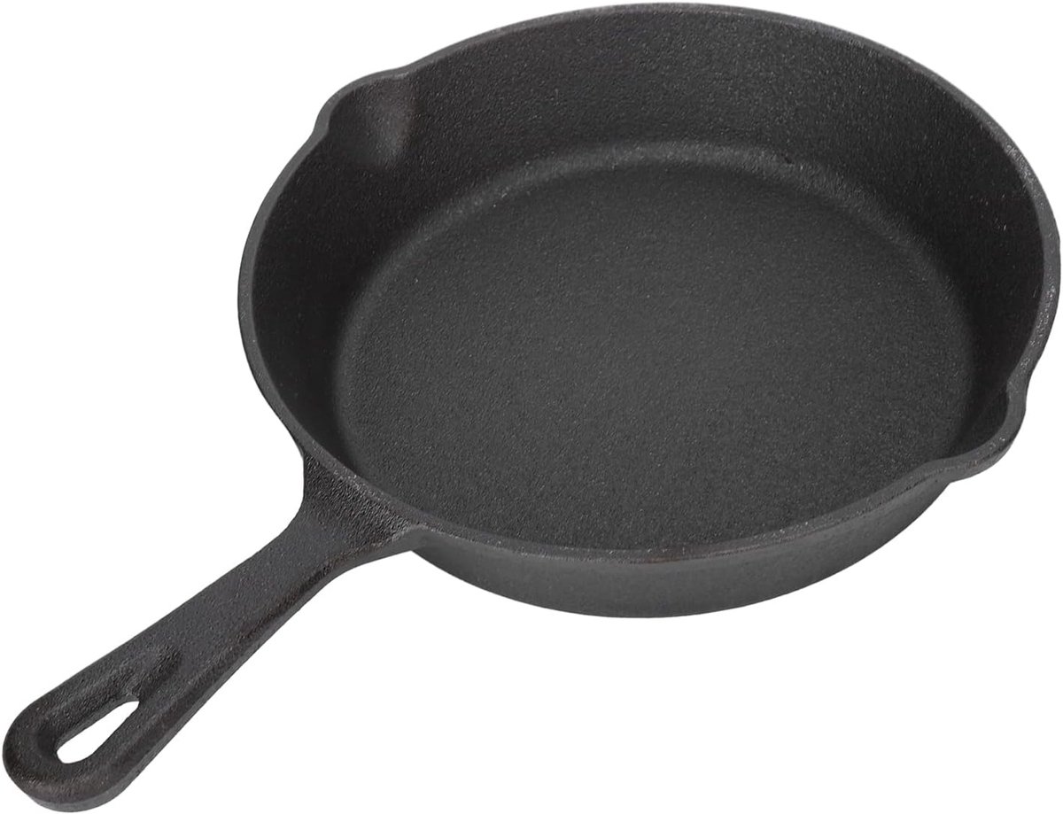 Gietijzeren Bakpan - Ronde Koekenpan - Bakken en Braden - Gelijkmatige Warmteverdeling - 26CM