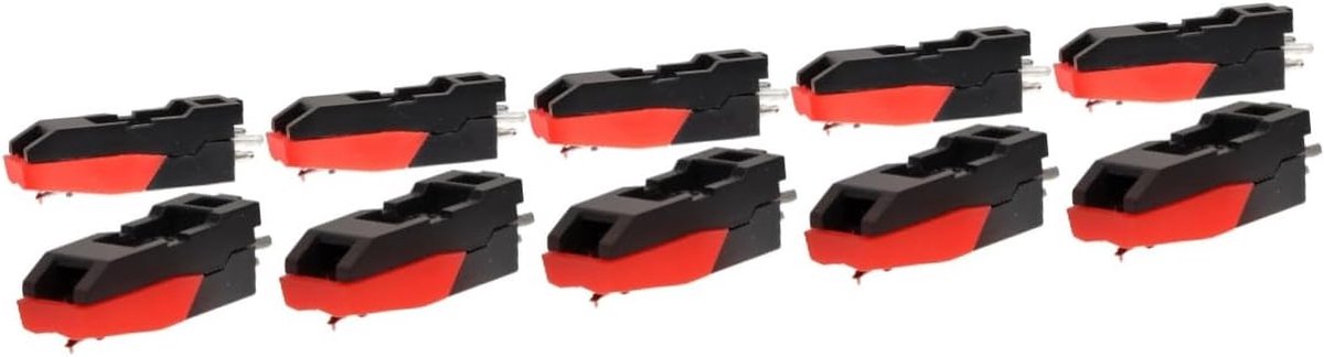 Platenspeler Naalden - Stylus Vervanging - Muziek Luisteren - Eenvoudige Installatie - 3.3x1.9cm - Rood Zwart