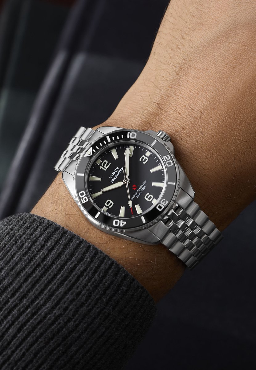 Timex Deepwater Arctic Quartz Analoog Horloge Silver Tone Kast: 100% Roestvrij Staal | Armband: 100% Roestvrij Staal 40.5 mm TW2Y64500AJ, TW2Y64600AJ, TW2Y64700AJ