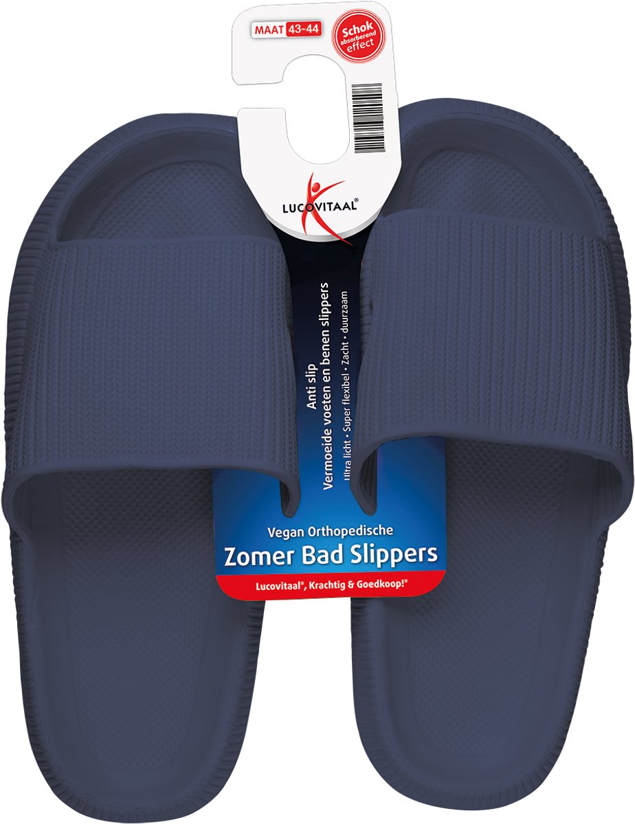 Lucovitaal Orthopedische Zomer Badslippers (donkerblauw) maat 43-44