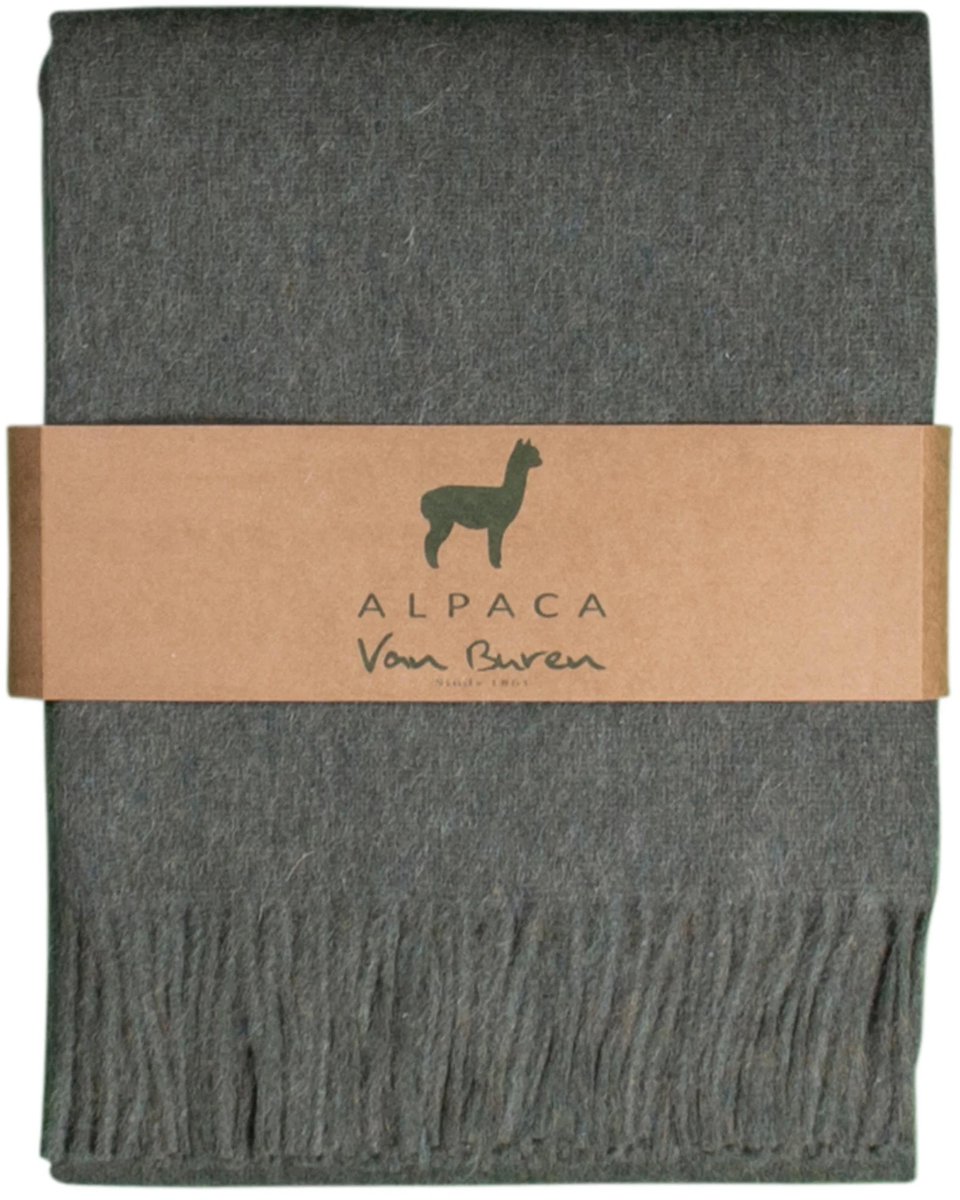 Van Buren - Alpaca wollen plaid - Donker groen - Deken van alpaca wol - 200x150cm