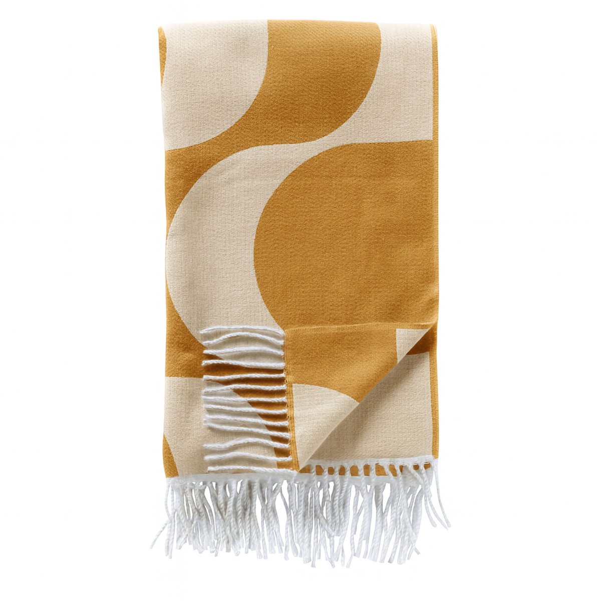 Dutch Decor SWIRL - plaid 140x180 cm - golvend motief - Chai Tea - geel, beige Mosterd