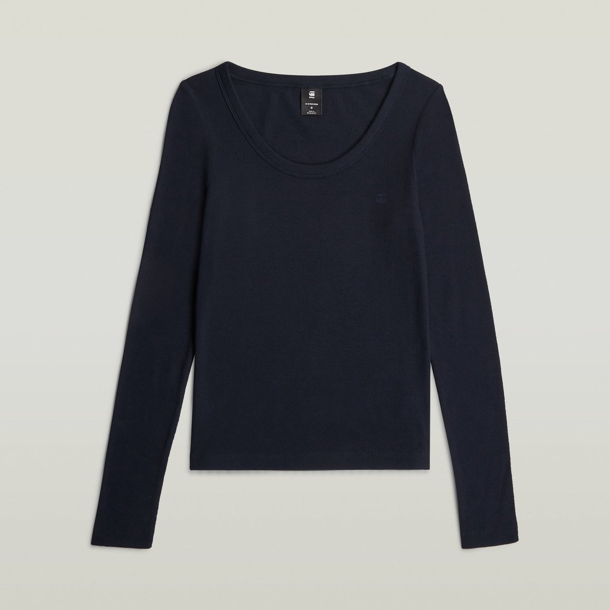 G-Star Slim rib open neck t ls wmn Dames Tops Salute