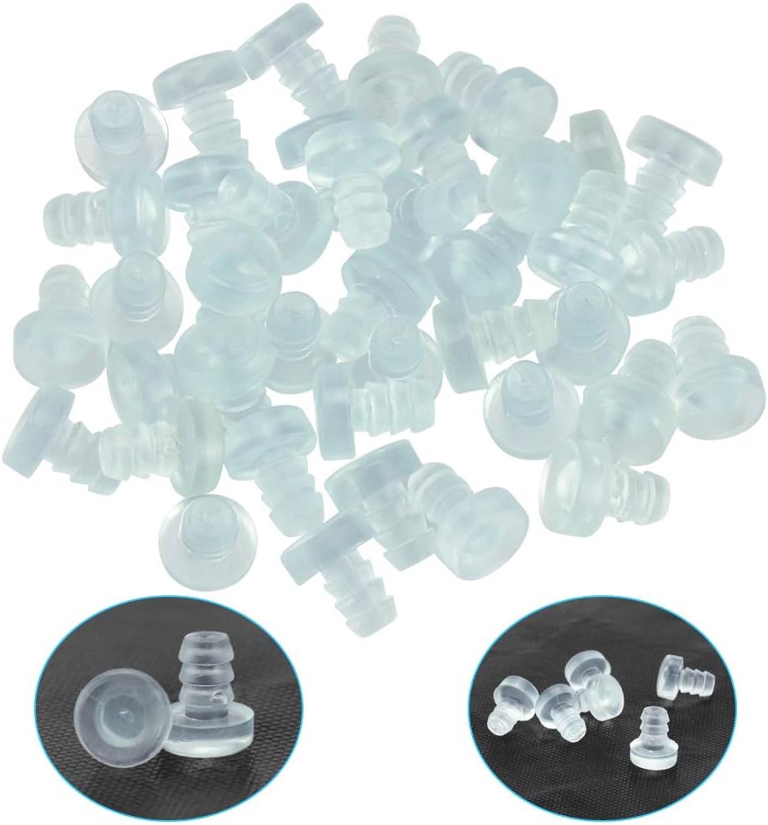 Glazen Tafel Bumpers - Transparante Rubberen Meubel Buffers met Pin - Antislip en Schokabsorberend - Zachte Siliconen Beschermers - 40 stuks - van Imperatoris