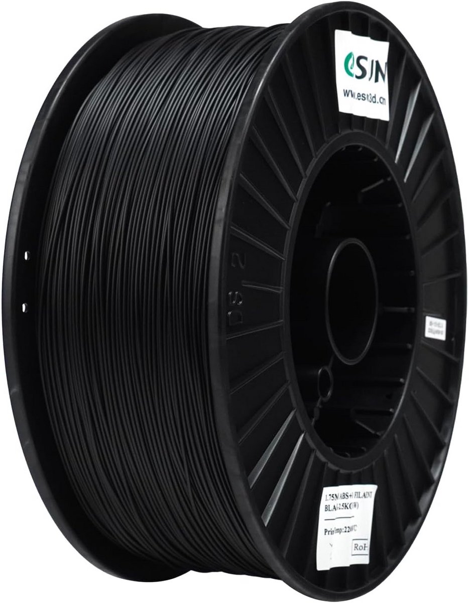 ABS+ 3D Printer Filament 1.75mm Zwart 2.5kg Hoge Precisie FDM Materiaal