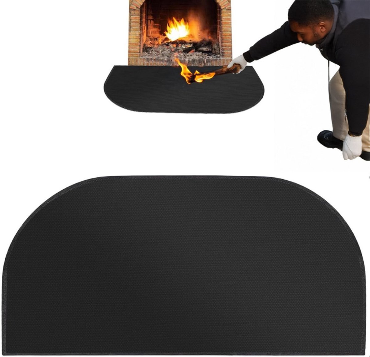 NBAP® Vuurvaste Mat - Hittebestendige Haardmat - Open Haard - Zwart
