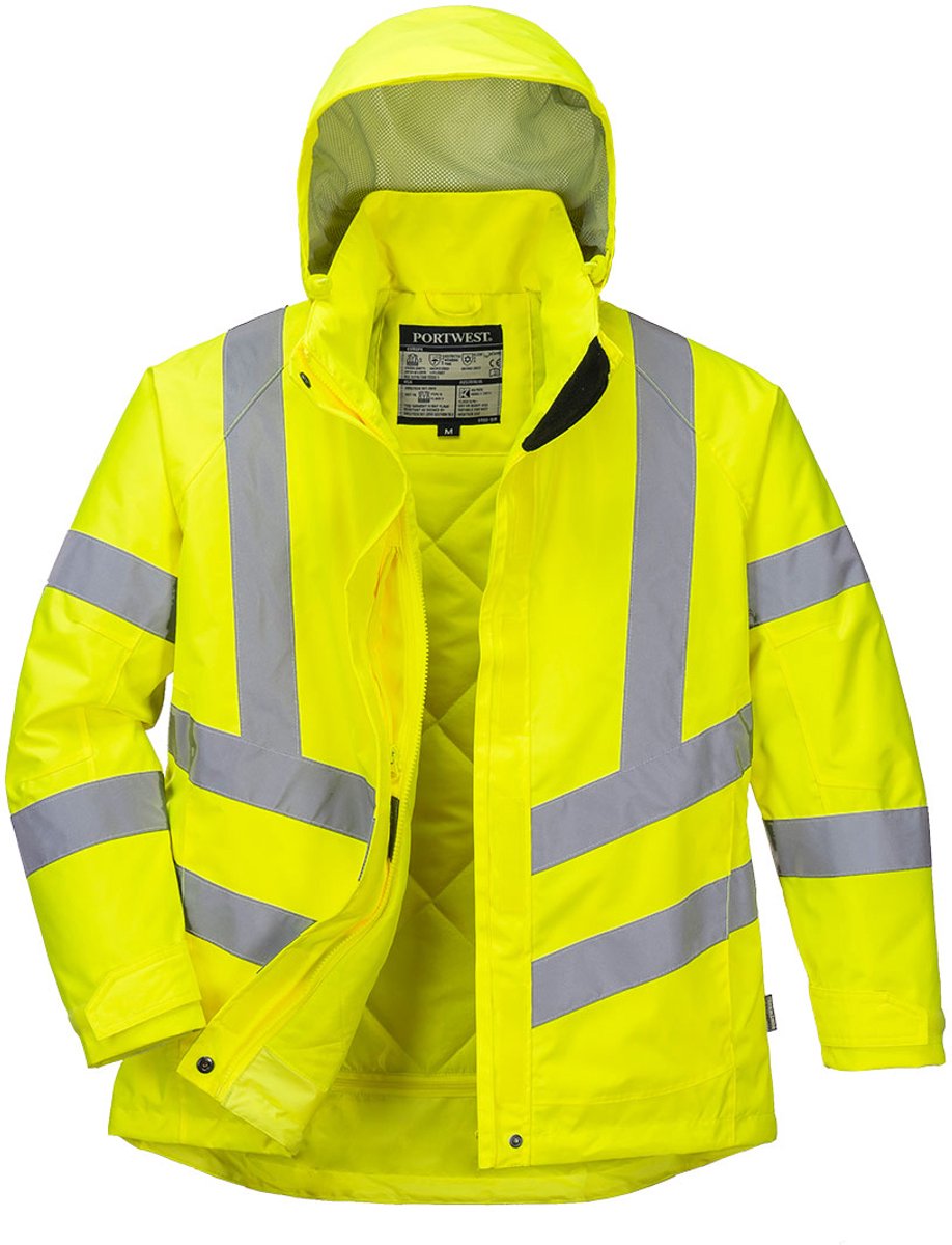 Portwest Dames Hi-Vis Winterjack LW74 Geel