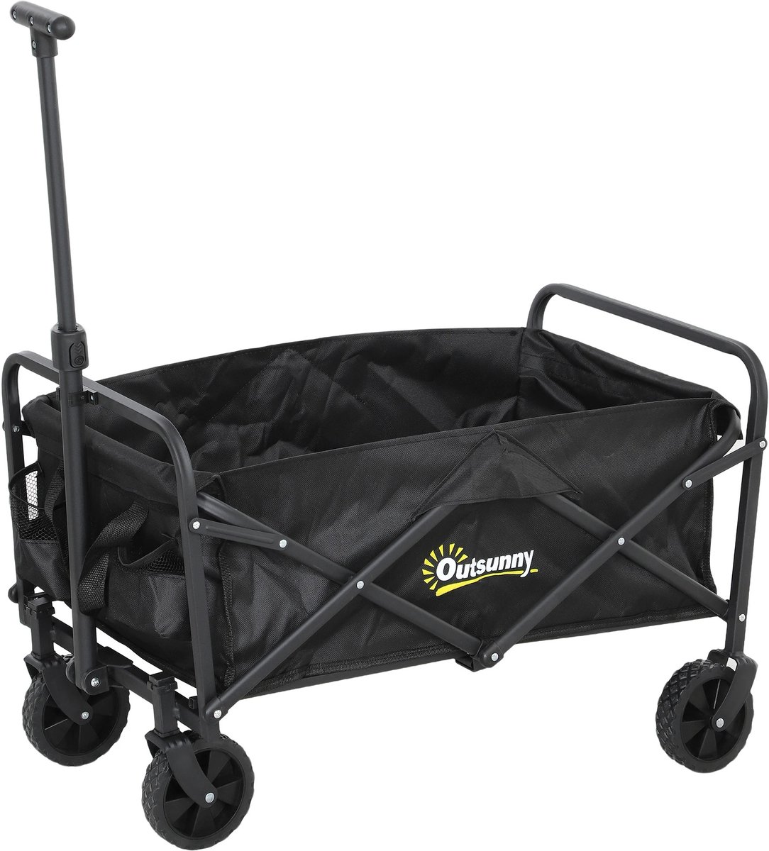 DIMICO - Bolderkar opvouwbaar - Bolderkarren - Kar - Trekkar - Strandkar- Camping - Zwart - 120KG belasting - Verstelbaar