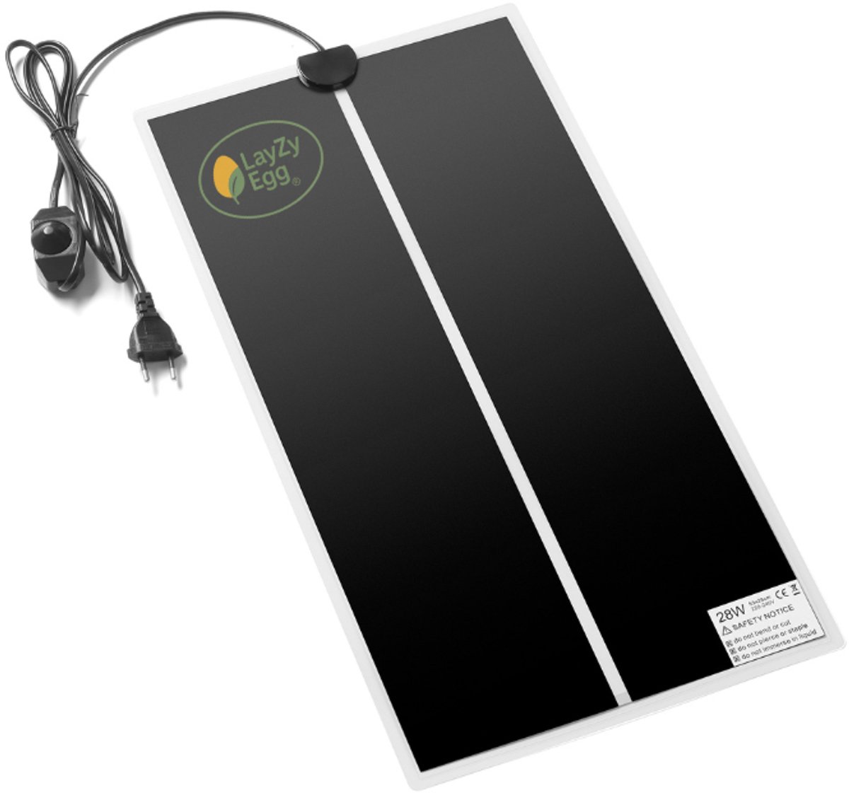 LayZyEgg® Warmtemat 28W 28x53 cm – Met Dimmer/Temperatuurregelaar – Voor Kuikens, Kwartels, Vogels, Reptielen & Amfibieën
