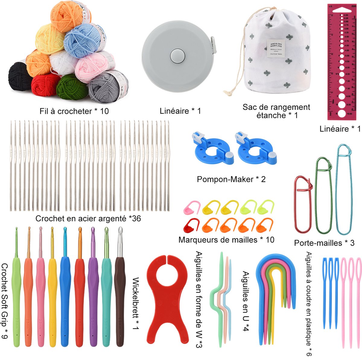 64-Delige Crochet Set – DIY Haaknaalden & Accessoires met Opbergcase – Beginners Starter Kit