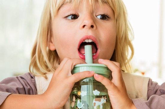 Mepal Mio kinderglas met rietje Little Dutch - 250 ml - Makkelijk vast te houden - Kinderservies - Little Farm van Mepal — afbeelding 5