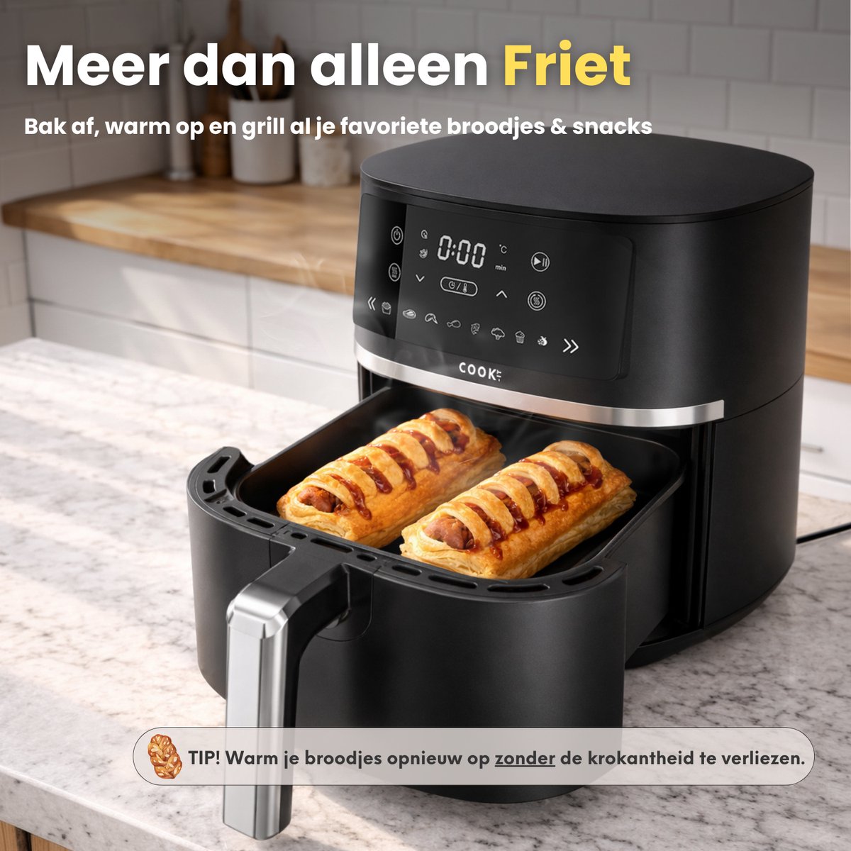 Media Evolution COOK-IT Airfryer 6L XL met Dubbele Lade - afbeelding 3