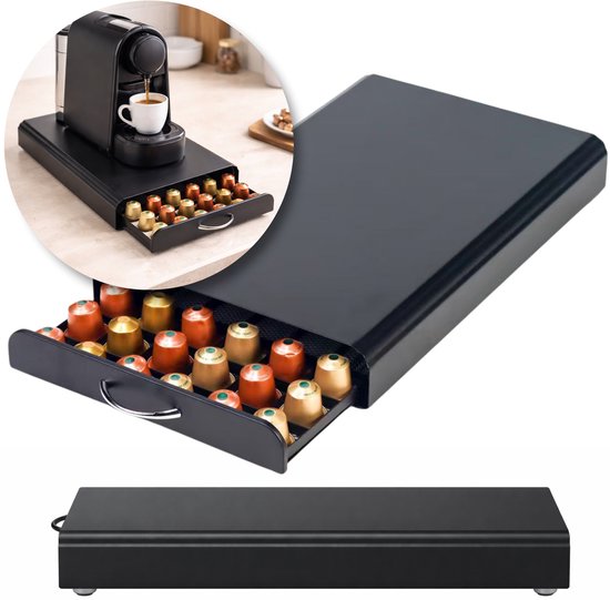 Organizer voor de keuken, voor koffiecapsules, compatibel met koffiecapsules, 30,5 x 31,5 x 10 cm, zwart Organizer voor de keuken, voor koffiecapsules, compatibel met koffiecapsules, 30,5 x 31,5 x 10 cm, zwart