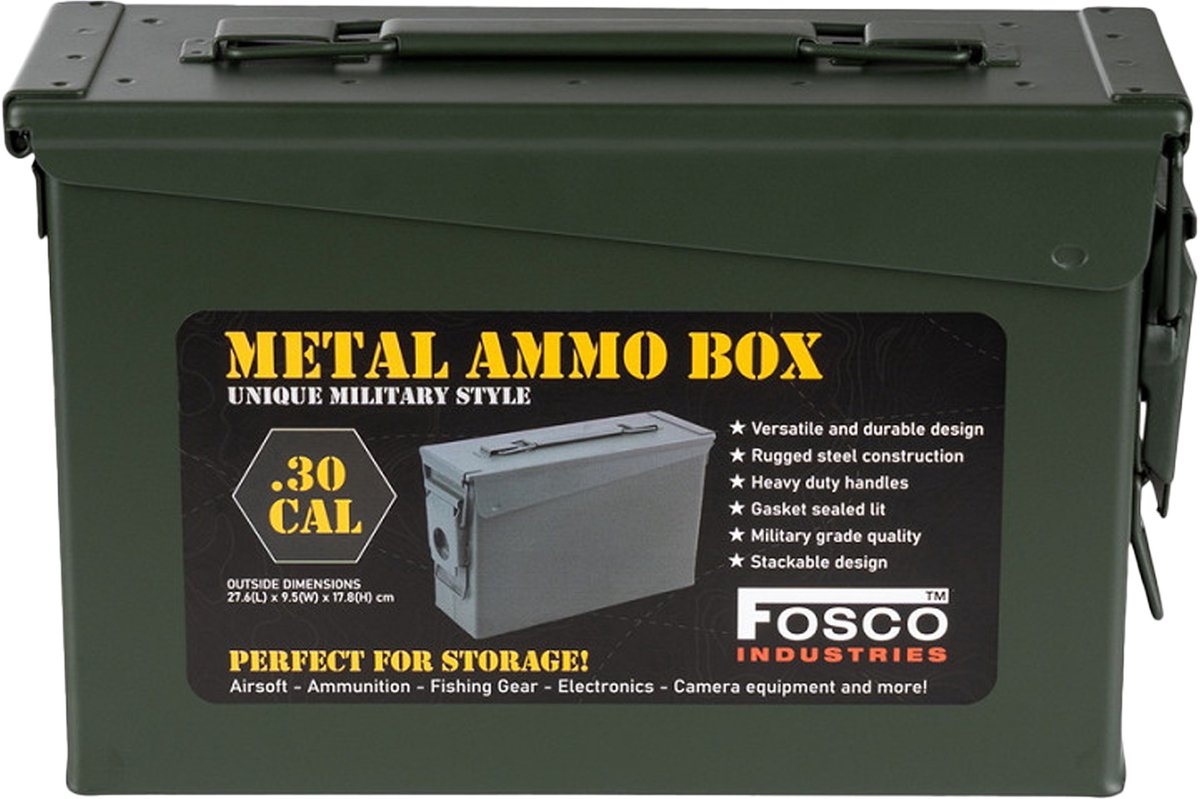 Fosco industries opberg box - groen - 3,8 liter - 28 x 10 x 18 cm - staal