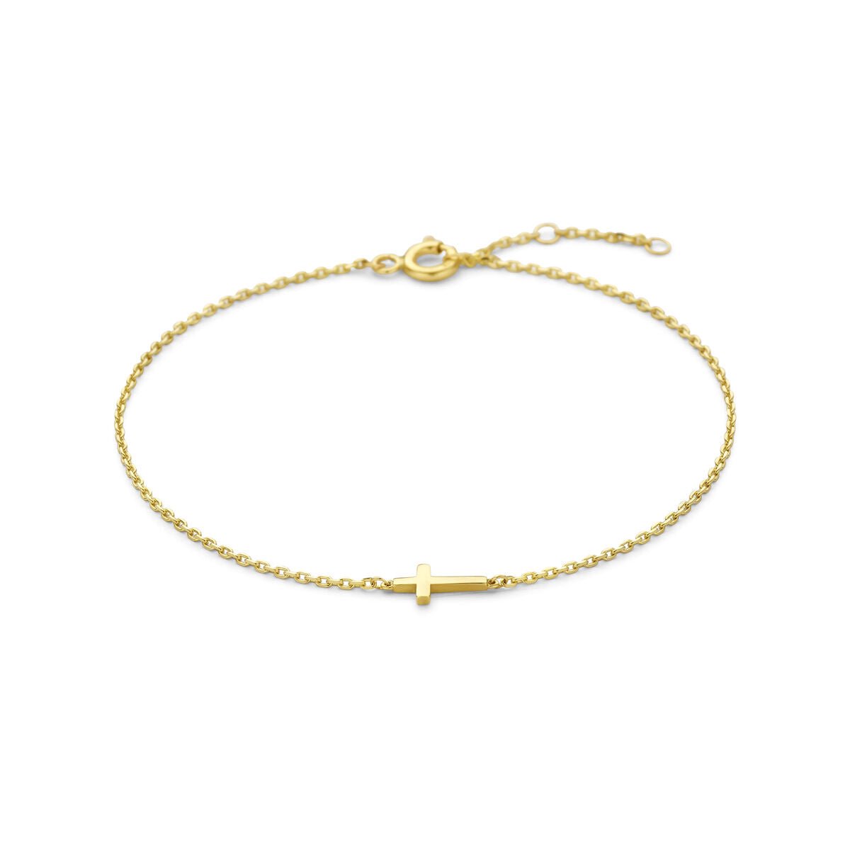 14K geelgouden armband kruis 16,5 - 17,5 - 18,5 cm - 4035150