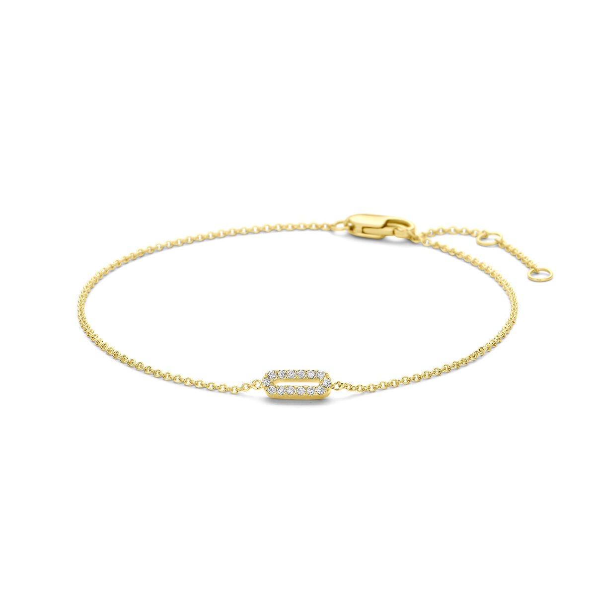 14K geelgouden armband diamant 0.05ct h si 15,5 - 17 - 18 cm - 4034665