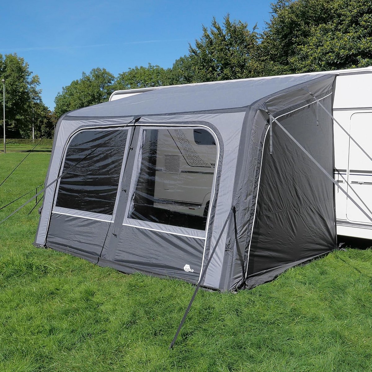 Opblaasbare Voortent voor Caravan en Camper Universeel 340x250 cm Luchtige Luifel
