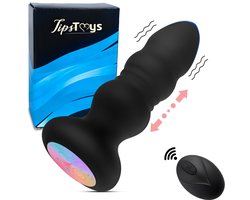 TipsToys® Vibrerende Buttplug - 2 in 1 Stotende Functie LED-Verlichting en Afstandsbediening - Anaal Seksspeeltjes voor Mannen - Sextoy met Trust functie