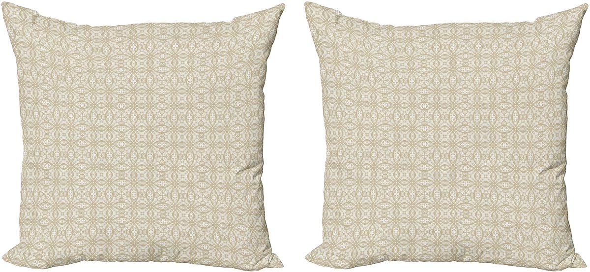 ABAKUHAUS Oosterse decoratieve kussenhoes, 2-pack, negatieve belichting, 45x45 cm, sepia en wit