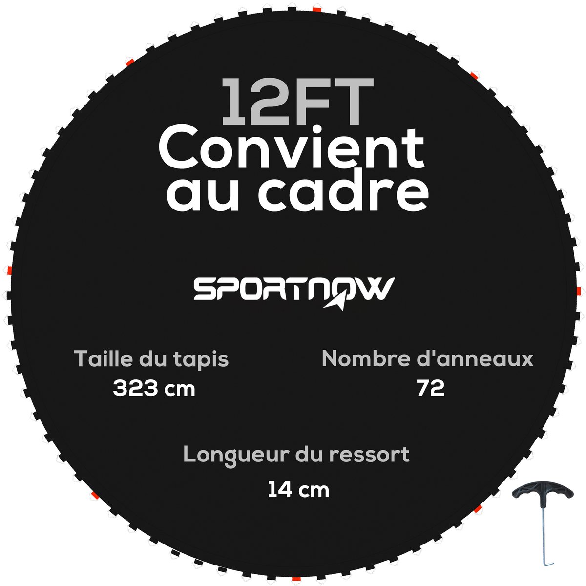 SPORTNOW-Trampolinemat-PP-323x323cm-Zwart
