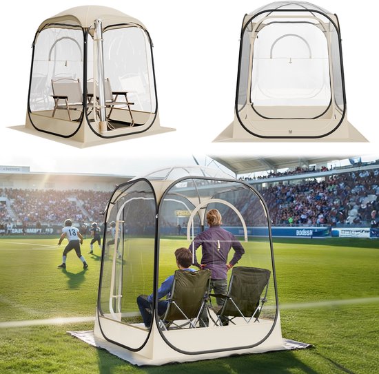 VEVOR Transparante tent, 127x127x170 cm, Pop-up tent voor 1-2 personen, sporttent met grondmat en bovenzeil, buitenbubbeltent, kampeerschuilplaats voor evenementen, vissen, feesten van Vevor — afbeelding 5