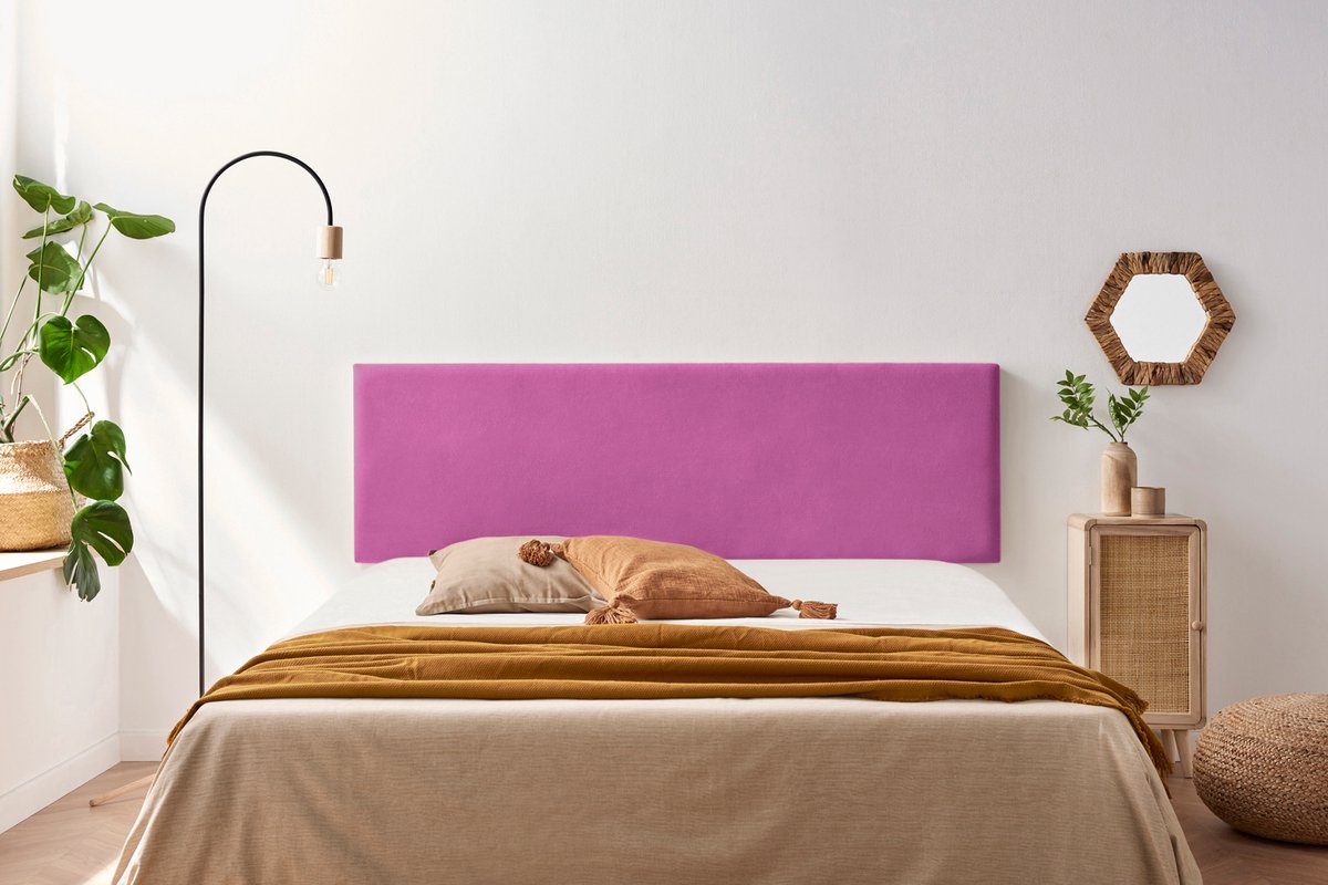 Moonia Hoofdbord - Minimalistisch - Aqualine Stof - Fuchsia - Duurzaam en Eenvoudig - Vlekafstotend - 50 cm Hoog