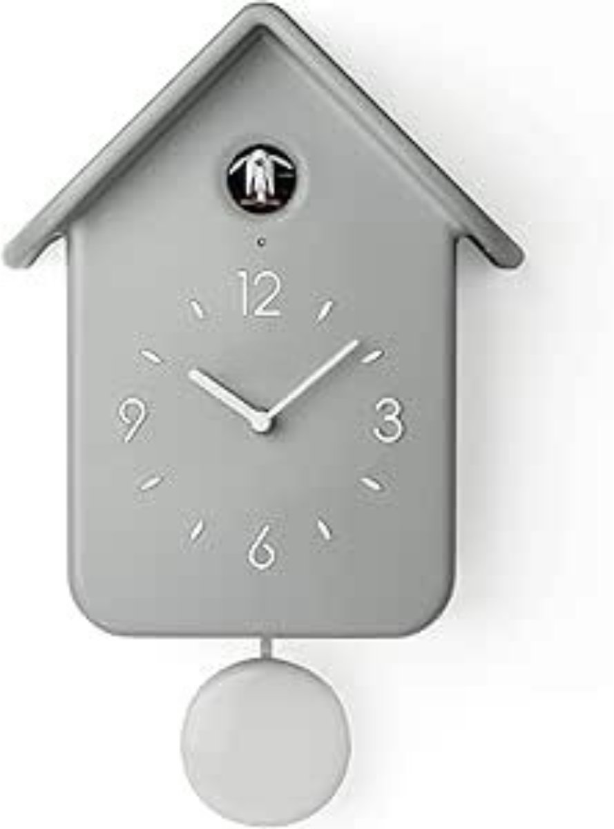 Core® Koekoeksklok Modern - Wandklok - Inclusief Gewichtsketting - Grijs - 25cm x 12cm x 39cm