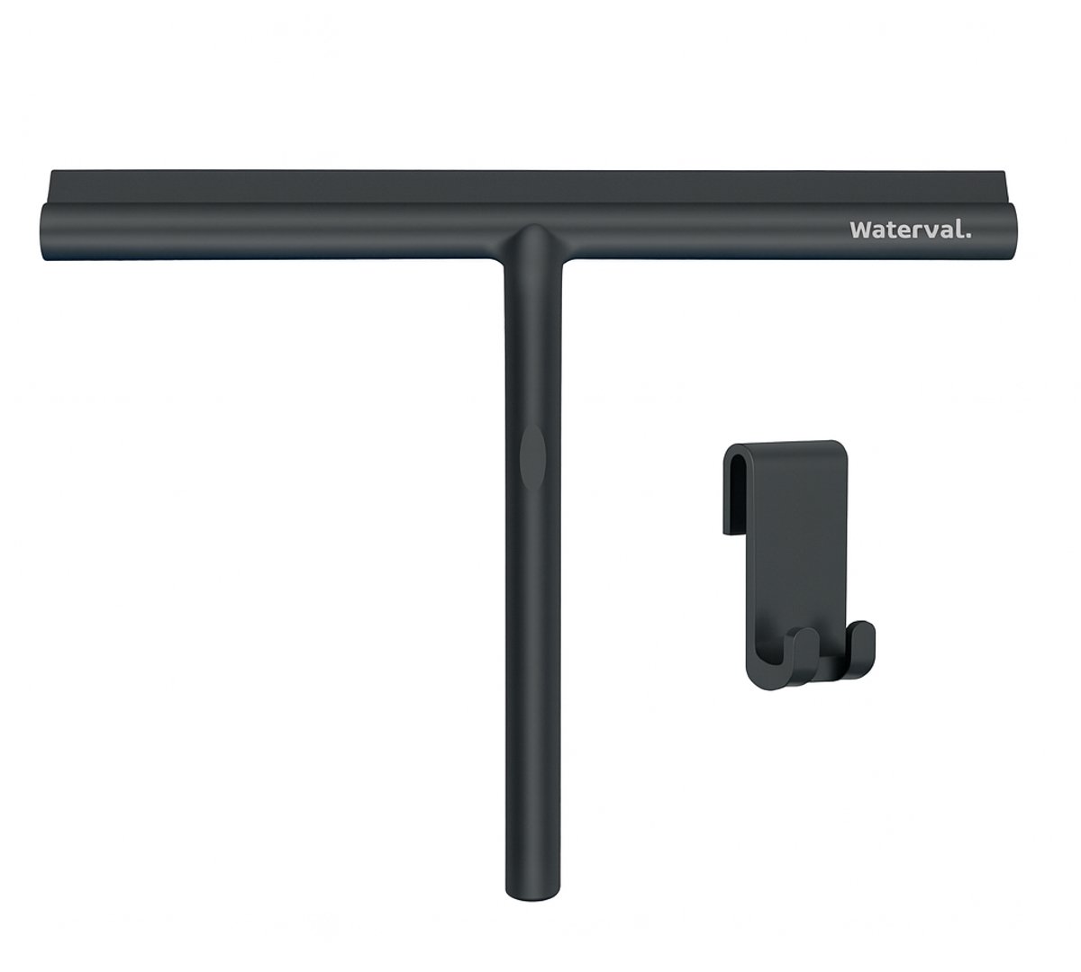 Waterval® XL Douchewisser 33 cm – Siliconen Trekker voor Douchewand & Badkamer – Inclusief Ophanghaak – Streeploos – Zwart