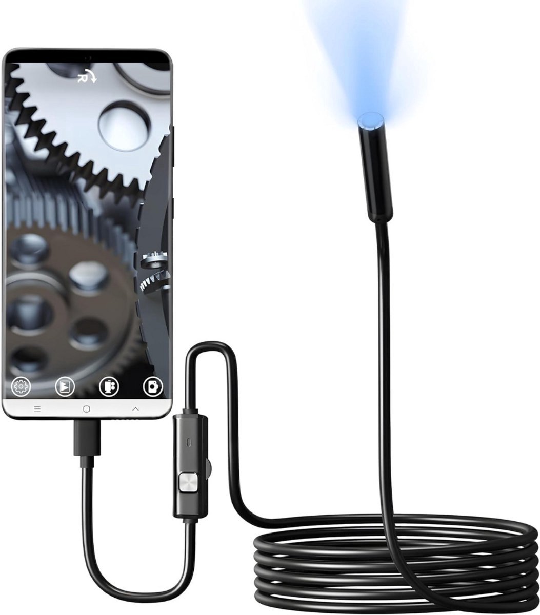 NBAP® USB Endoscoop Iphone – Draadloze Inspectiecamera HD – WiFi Endoscoop Inspectie Camera voor Android en Iphone - 1m – Zwart