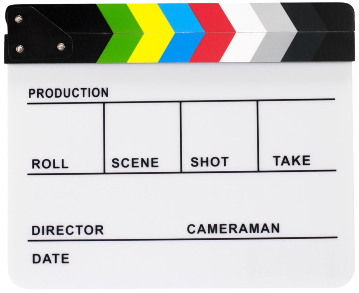 Director Clapper Board / Filmklapper - Whiteboard: Wit - Klapper: Kleur - type: DC-01