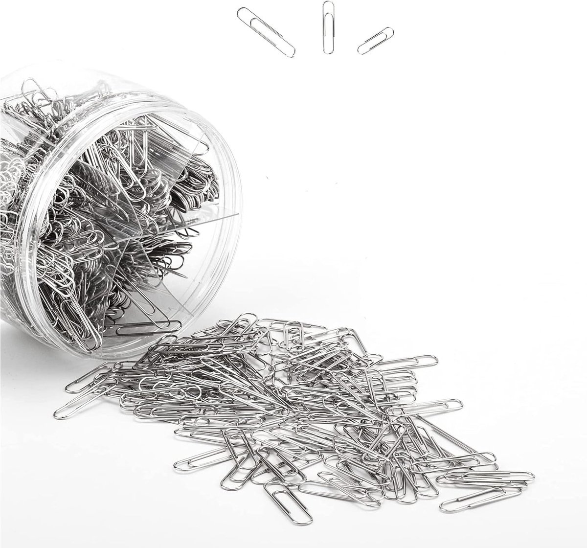Paper Clips - 700 Stuks - Metaal - Papieren Klemmen met Plastic Doos - Grote - 50 mm - Middelgrote - 33 mm - Kleine - 28 mm - Clips en Paperclips voor Bestanden - Kantoor - School - Thuis