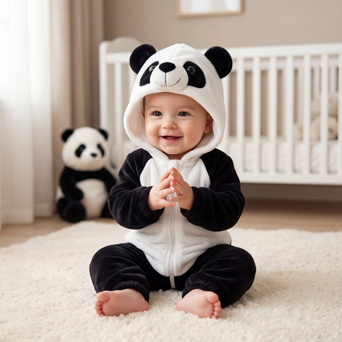 JAXY Baby Onesie - Carnavalskleding Kinderen - Verkleedkleren Jongen en Meisje - Verkleedkleding Kind - Romper - EU (label 100) - Panda — afbeelding 4