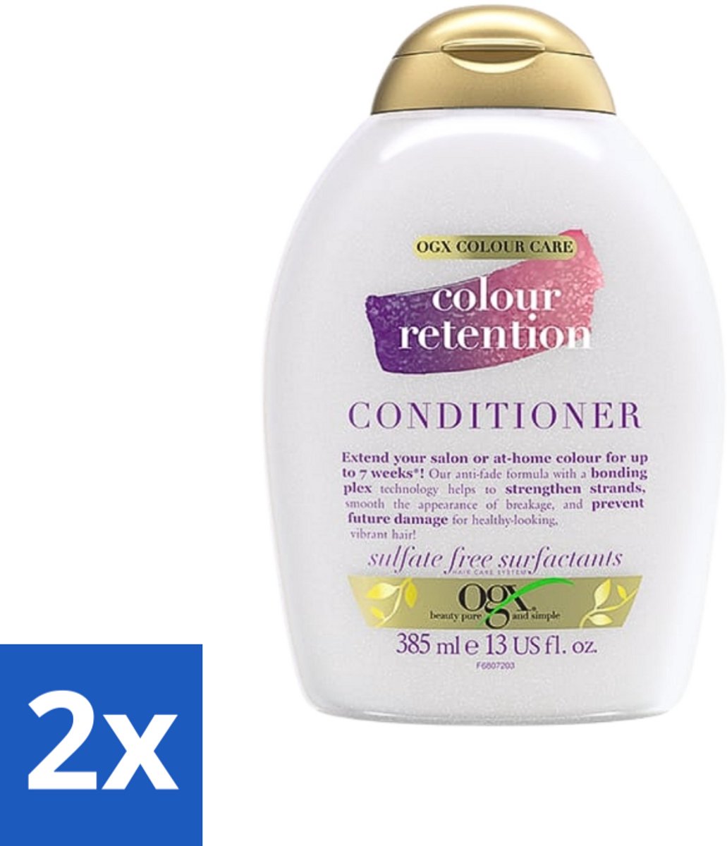 2 x OGX - Colour Retention - Conditioner - Voor Gekleurd Haar - 385 ml - Kleurbehoud - Haarkleur - Haarkleur Behoud - Haarkleur Beschermen - Haarkleur Verzegelen
