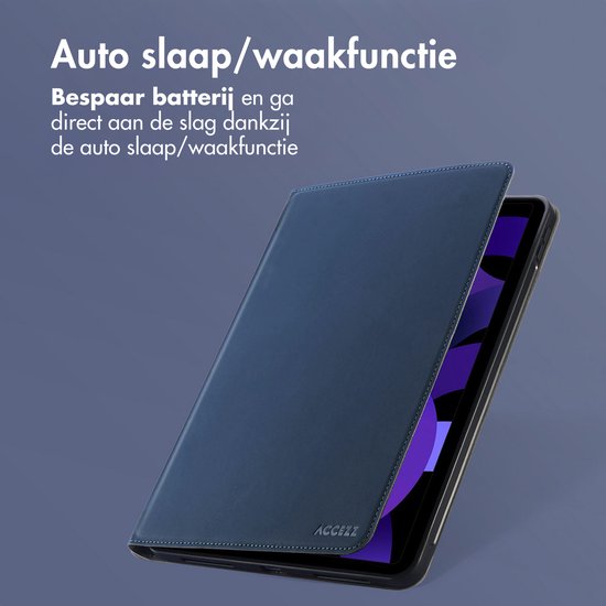 Housse de tablette Accezz adaptée à l'iPad Air 4 (2020) / iPad Air 5 (2022) - Étui pour tablette Accezz Classic - Bleu foncé