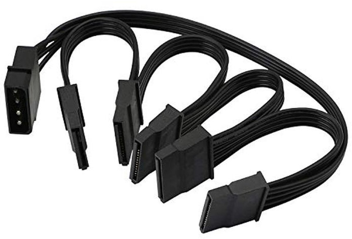 Stroomkabel Splitter 4-pins IDE naar 5 x 15 pin SATA voor PC Harde Schijven