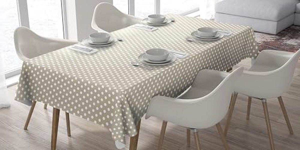 Rechthoekig PVC Tafelkleed 140 x 240 cm - Beige Gestippeld