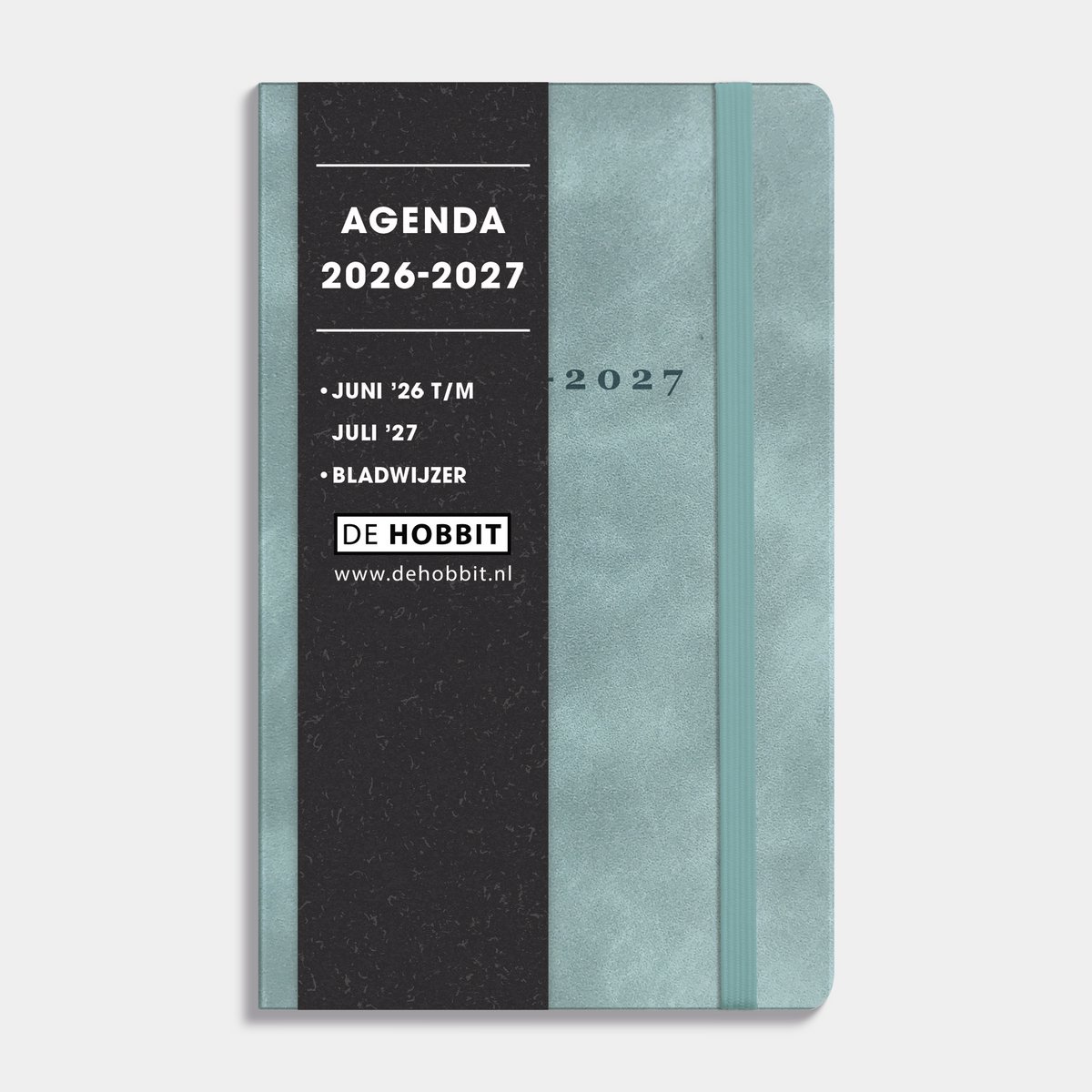 Hobbit - Pocket Deluxe Agenda 2026-2027 - ±A6 (14,8 x 9,5 cm) - Zakagenda - 1 week op 2 pagina's - Suèdelook Aqua