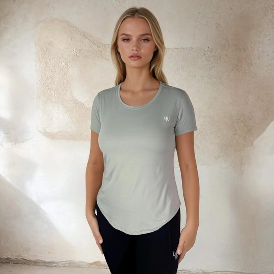 YV SPORT Chemise de sport Lisbonne - Coupe ample - Qualité premium - Respirant - Évacue l'humidité - Sèche rapidement - Confortable et doux - Chemise de fitness et de sport - Chemise de sport pour femmes - Vert menthe - Taille M