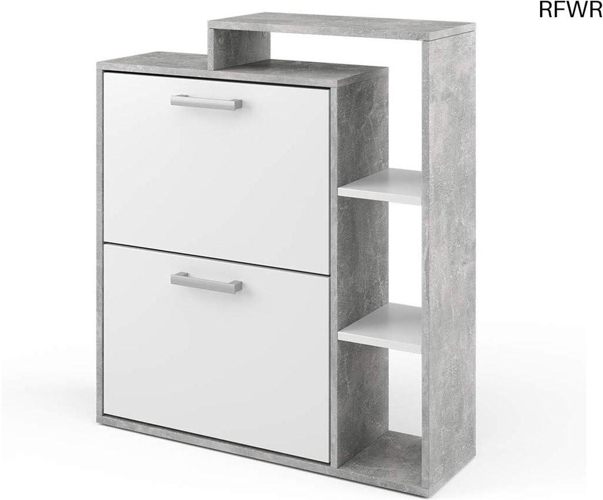 Schoenenrek Inklapbaar Beton/Wit - 80 x 90 cm