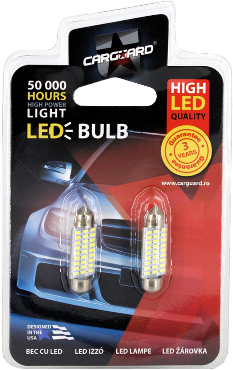 2x LED Autolamp Sofit 10x39mm - 189 Lumen 6000K - 27x SMD 1,5W 12V Canbus - Lange Levensduur - Helder Wit Licht [50884]